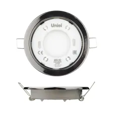 Светильник ультратонкий встраиваемый GX53/H2 BLACK CHROME 10 PROM В составе набора из 10шт Корпус черный хром UL-00005055 Uniel