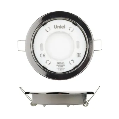 Светильник ультратонкий встраиваемый GX53/H2 BLACK CHROME 10 PROM В составе набора из 10шт Корпус черный хром UL-00005055 Uniel