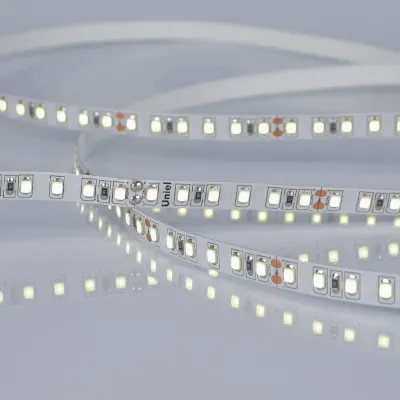 Лента светодиодная гибкая на самоклеящейся основе. ULS-2835-120LED/m-8mm-IP20-DC24V-9,6W/m-5M-6500K Катушка 5 м. в герметичной упаковке. Дневной белый свет (6500K)