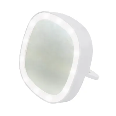 Зеркало карманное с подсветкой ULK-F71 3AAA WHITE На батарейках 3AАА (не в/к). белый