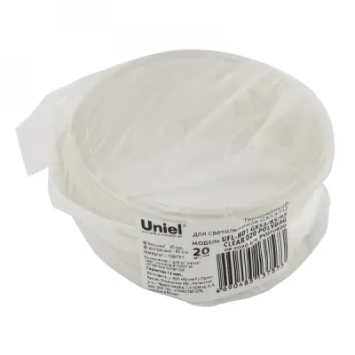 Термокольцо UFL-R01 GX53/85/95 CLEAR 020 POLYBAG для монтажа светильников серии GX53/H2 внутренний диаметр 85 мм внешний диаметр 95 мм прозрачное 20 штук в пакет