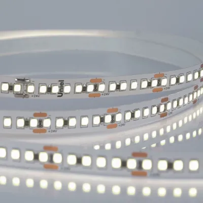 Лента светодиодная гибкая на самоклеящейся основе. ULS-2835-180LED/m-10mm-IP20-DC24V-17W/m-5M-4000K Катушка 5м. в герметичной упаковке. Белый свет(4000К)