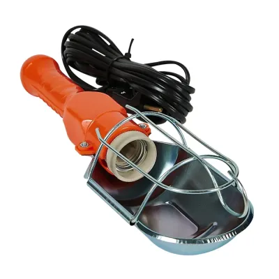 Светильник переносной под лампу Е27 UOL-C25C 60W-E27-15M IP20 ORANGE шнур 15м. выкл. на корпусе. 220В. ТМ Uniel