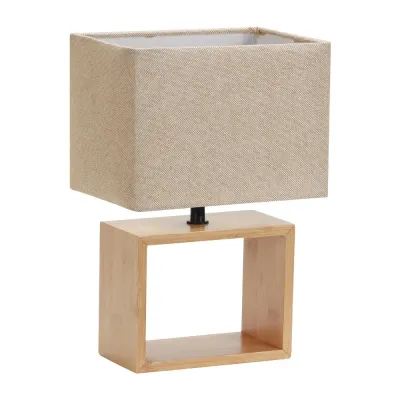 Светильник настольный UML-B401 E27 LIGHT GREY/WOOD декоративный под лампу Е27, 40W. Механический выключатель. Светло-серый.