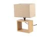 Светильник настольный UML-B401 E27 LIGHT GREY/WOOD декоративный под лампу Е27, 40W. Механический выключатель. Светло-серый.