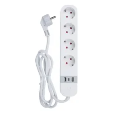 Умный сетевой фильтр Wi-Fi 1.8м ПВС 3х1,5 4 гнезда, с заземлением, 2USB Type-C  5В, 3A 16А  До 3680Вт Голосовое управление приложение UnielSmart TM Unie lP-GCL4-1,8 A201/UC/WF WHI