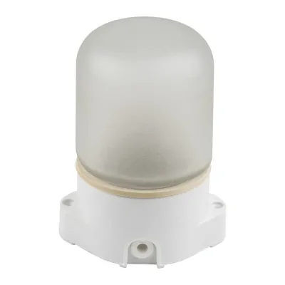 Светильник UWL-K01R 60W/E27 IP65 WHITE влагозащищенный под лампу Е27, для бань и саун, до +125°С. Цвет корпуса белый. ТМ Uniel
