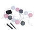 Гирлянда садовая USL-S-230/PM1800 COTTON BALLS-1 на солнечной батарее ''Клубки'' 10 светодиодов Теплый белый свет 1*АА Ni-Mh аккумулятор в/к. IP44 TM