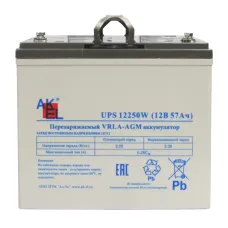 Аккумуляторная батарея UPS 12250W, 12В, 57Ач, вывод для подключения - отверстие под болт M6
