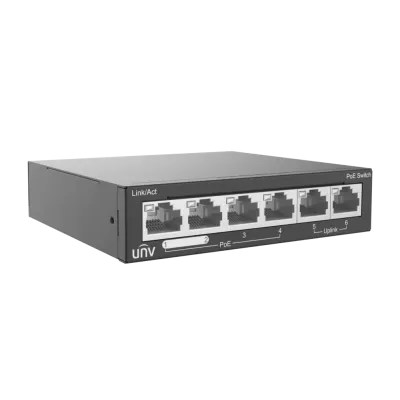 Коммутатор неуправляемый 6x100Мбит/с (RJ45 с PoE+), 2x1Гбит/с (RJ45) 60Вт