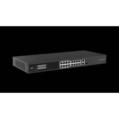 Коммутатор управляемый L2 с обл. упр. 16x100Мбит/с (RJ45 с PoE+), 1x1Гбит/с (RJ45) + 1x1Гбит/с (Combo) 250Вт