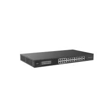 Коммутатор управляемый L2 с обл. упр. 24x100Мбит/с (RJ45 с PoE+), 1x1Гбит/с (RJ45) + 1x1Гбит/с (Combo) 250Вт