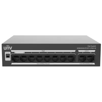 Коммутатор неуправляемый 8x100Мбит/с (RJ45 с PoE+), 2x1Гбит/с (RJ45) 65Вт