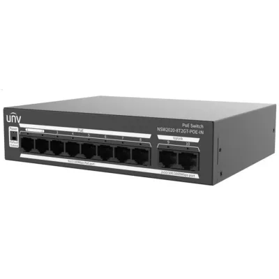 Коммутатор неуправляемый 8x100Мбит/с (RJ45 с PoE+), 2x1Гбит/с (RJ45) 120Вт