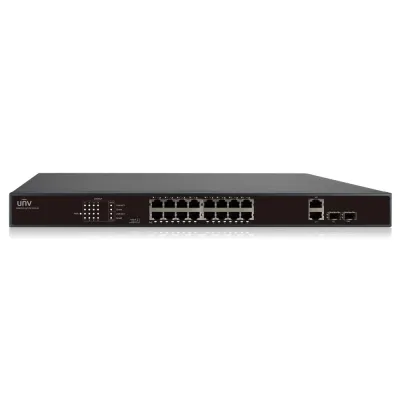 Коммутатор неуправляемый 16x100Мбит/с (RJ45 с PoE+), 2x1Гбит/с (Combo) 250Вт