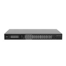 Коммутатор неуправляемый 24x100Мбит/с (RJ45 с PoE+), 2x1Гбит/с (Combo) 370Вт