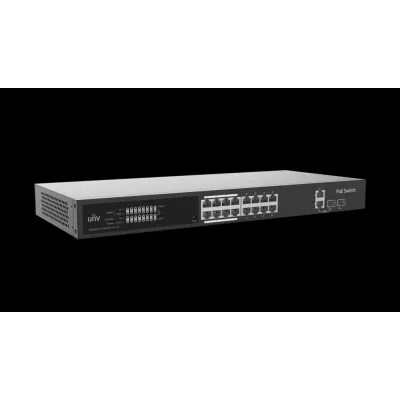 Коммутатор управляемый L2 с обл. упр. 16x1Гбит/с (RJ45 с PoE+), 1x1Гбит/с (SFP) + 1x1Гбит/с (Combo) 250Вт