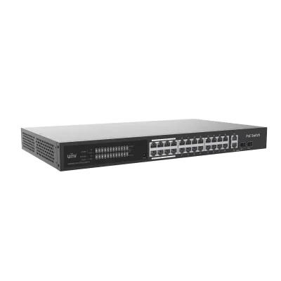 Коммутатор управляемый L2 с обл. упр. 24x1Гбит/с (RJ45 с PoE+), 1x1Гбит/с (RJ45) + 1x1Гбит/с (SFP) + 1x1Гбит/с (Combo) 370Вт