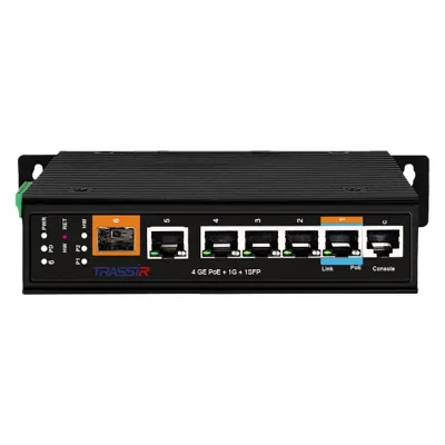 Коммутатор управляемый 4 порта GE PoE, 1G, 1хSFP