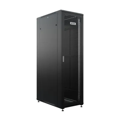 Шкаф напольный универсальный телекоммуникационный 42U 600х1200 мм, 4 профиля, двери перфорированная и перфорированная двухстворчатая, боковые 