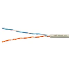 Витая пара UTP (U/UTP), категория 5e, 2 пары (24 AWG) , одножильный, PVC нг(А)-LS, серый (50 м)