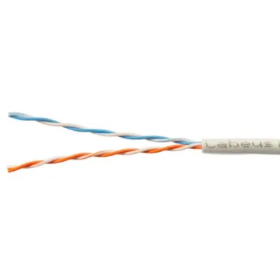 Витая пара UTP (U/UTP), категория 5e, 2 пары (24 AWG) , одножильный, PVC нг(А)-LS, серый (20 м)