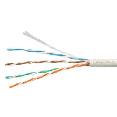 Витая пара UTP (U/UTP), категория 5e, 4 пары (24 AWG), одножильный, нг(А)-LSLTx, серый (25 м)