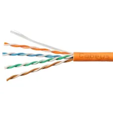 Витая пара UTP (U/UTP), категория 5e, 4 пары (24 AWG), одножильный, оранжевый, LSZH, нг(А)-HF, (20 м)
