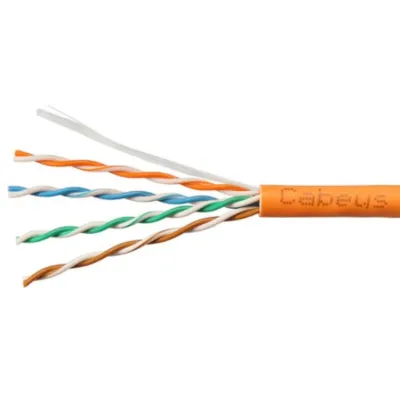 Витая пара UTP (U/UTP), категория 5e, 4 пары (24 AWG), одножильный, оранжевый, LSZH, нг(А)-HF, (25 м)