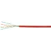 Витая пара U/UTP Cat 5e 4 пары 24 AWG solid PVC нг(А)-LS красный 100м