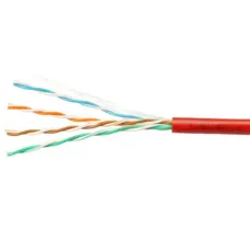 Витая пара UTP (U/UTP), категория 5e, 4 пары (24 AWG), одножильный, PVC нг(А)-LS, красный (50 м)