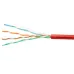 Витая пара UTP (U/UTP), категория 5e, 4 пары (24 AWG), одножильный, PVC нг(А)-LS, красный (50 м)