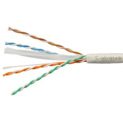 Витая пара UTP (U/UTP), категория 6, 4 пары (23 AWG), одножильный, нг(А)-LSLTx, серый (20 м)