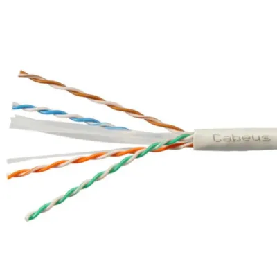 Витая пара UTP (U/UTP), категория 6, 4 пары (23 AWG), одножильный, LSZH нг(А)-HF, серый (25 м)