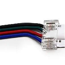 Разъем 4PIN с проводом для LED ленты COB RGB 12 мм, лента - источник питания (1 шт)
