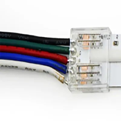Разъем 5PIN с проводом для LED ленты COB RGBW 12 мм, лента - источник питания (1 шт)