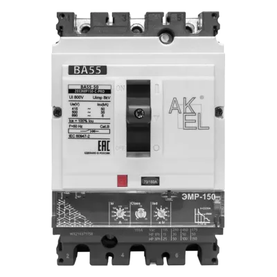 Выключатель автоматический в литом корпусе ВА55-50 203ЭМР100-С-PRO 3P/100A/ЭМР/50кА