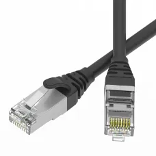 Патч-корд экранированный SLIM CAT6 S/FTP 4х2, 28 AWG, LSZH, чёрный, 1,5м
