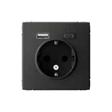 ARTGALLERY розетка 16А с 2 USB A+C, 5В/2,4А/3,0А, 2х5В/1,5А, механизм, базальт