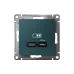 ATLASDESIGN USB розетка тип-С 65Вт высокоскор.заряд. QC, PD, механизм, изумруд