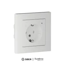 ATLASDESIGN SMART РОЗЕТКА с заземл., со шт., Zigbee, L+N, 16А, мех., БЕЛЫЙ