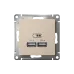 ATLASDESIGN USB РОЗЕТКА A+A, 5В/2,1 А, 2х5В/1,05 А, механизм, ПЕСОЧНЫЙ