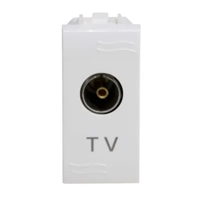 TV розетка без согласующего сопротивления (проходная), белая, 1мод.