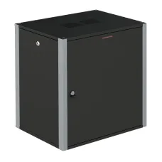 Шкаф телекоммуникационный настенный 19' 15U дверь металл IP20. 600x350x720mm(ШхГхВ) цвет черный(RAL 9004/RAL7000)