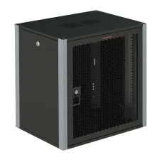 Шкаф телекоммуникационный настенный 19' 15U дверь перфорированная IP20. 600x600x720mm(ШхГхВ) цвет черный(RAL 9004/RAL7000)