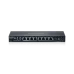 Коммутатор управляемый L3 8 портов,100 /1000 Мб/с. 2.5 Гб/с.  8хRJ45. 2хSFP+ бесшумный (без вентилятора)
