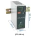 Блок питания AC-DC, 240Вт, ККМ, 3-х ф., вх. 320…600В AC, 47…63450…800В DC, вых.24В10A, (пиковый 15А), рег.  вых 24…29В, изол.3000В AC, в кожухе на DIN-рейку 48х125.2х125мм,-40…+85°