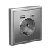 ARTGALLERY розетка 16А с 2 USB A+C, 5В/2,4А/3,0А, 2х5В/1,5А, механизм, сталь