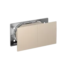 ATLASDESIGN РОЗЕТКА двойн. с заземл.со штор.со сдвиж. крышк, 16А, в сборе, ПЕСОЧ