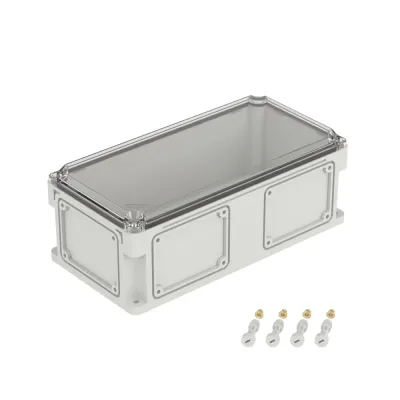 Корпус IP67,400х200х146 (выс.крышки 21),стнк.выбв.флнц.,прозр.крыш.